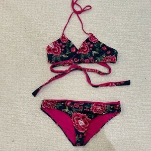 S Floral Reversible Strappy Bikini